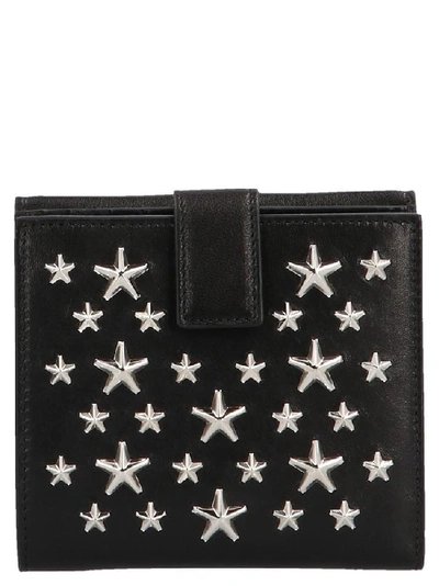 Shop Jimmy Choo Frida Star Studded Wallet In Black