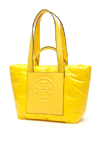Shop Tory Burch Perry Bombé Logo Tote Bag In Yellow