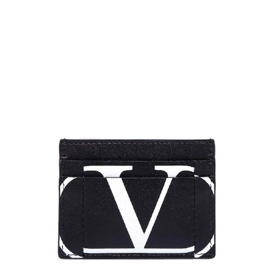 Shop Valentino Garavani V Logo Cardholder In Black