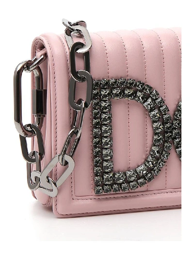 Shop Dolce & Gabbana Quilted Chain Shoulder Bag In Pink