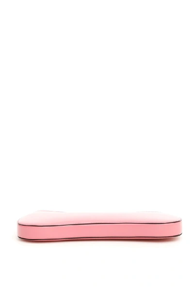 Shop Prada Brushed Chain Strap Clutch Bag In Pink