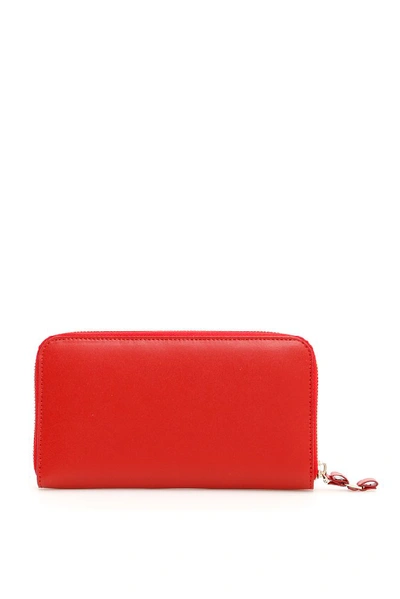 Shop Ferragamo Salvatore  Vara Bow Zip Wallet In Red