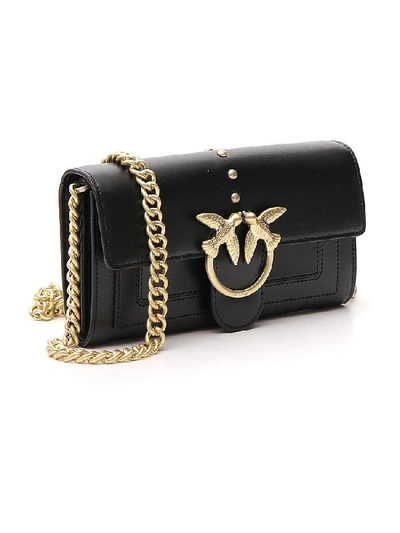 Shop Pinko Houston Chain Strap Wallet In Black