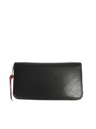 Shop Givenchy Zipped Reverse Logo Wallet In Black