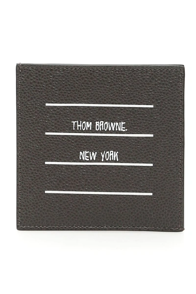 Shop Thom Browne Paper Label Print Cardholder In Grey