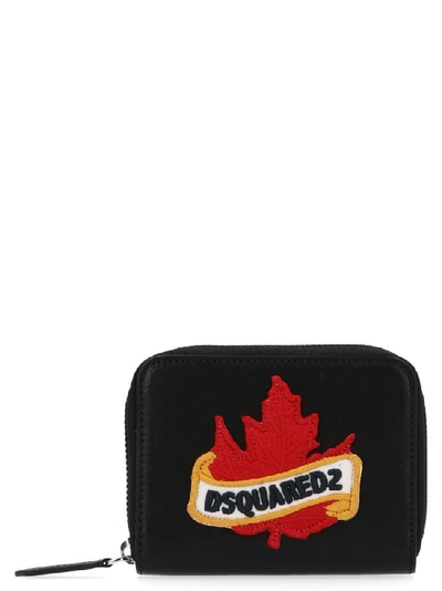Shop Dsquared2 Logo Patch Zipped Wallet In Black