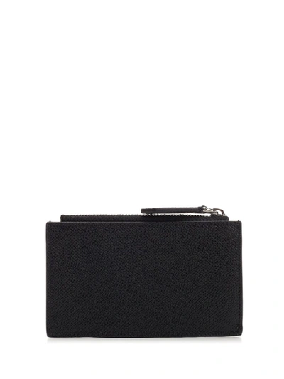 Shop Burberry Logo Zipped Card Holder In Black