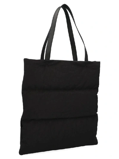 Shop Loewe Vertical Puffy Logo Embossed Patch Padded Tote Bag In Black