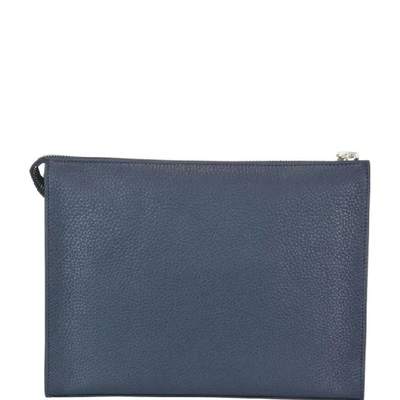 Shop Fendi Bag Bugs Zipped Pouch In Blue