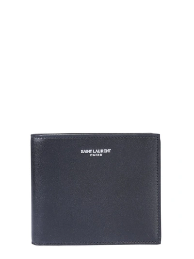 Shop Saint Laurent Logo Bifold Wallet In Black