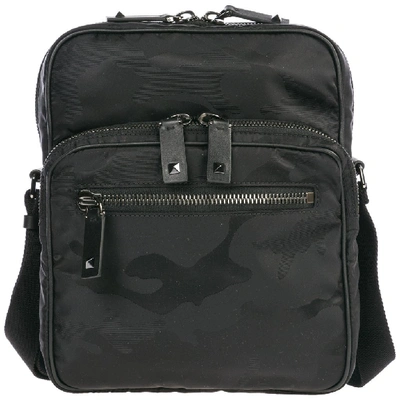 Shop Valentino Camouflage Messenger Bag In Black