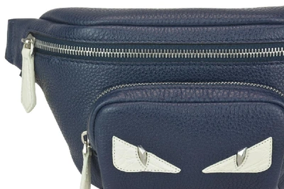 Shop Fendi Bag Bugs Zipped Belt Bag In Blue