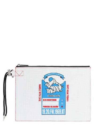 Shop Kenzo Printed Zipped Clutch Bag In White