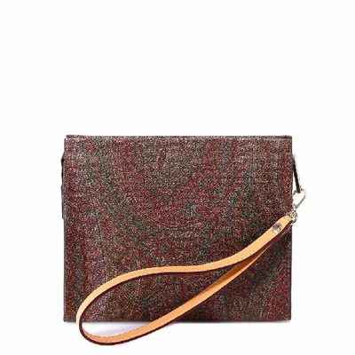 Shop Etro Paisley Print Wristlet Clutch Bag In Multi