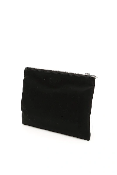 Shop Prada Vela Logo Clutch Bag In Black