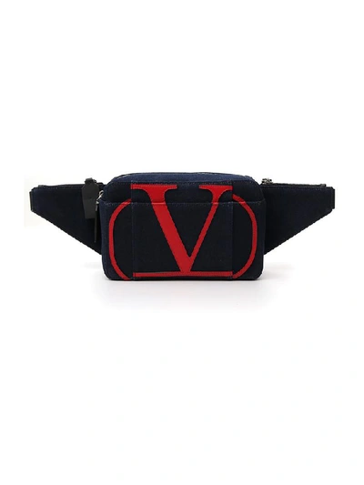 Shop Valentino Garavani V Logo Belt Bag In Black