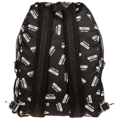 Shop Moschino All Over Logo Backpack In Black