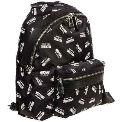 Shop Moschino All Over Logo Backpack In Black