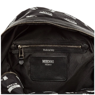 Shop Moschino All Over Logo Backpack In Black
