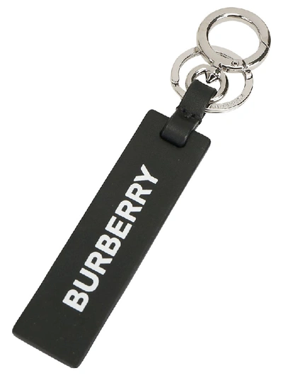 Shop Burberry Logo Keyring In Black