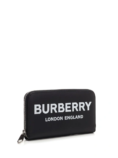 Shop Burberry Logo Zipped Long Wallet In Black