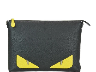 Shop Fendi Bag Bugs Slim Messenger Bag In Black