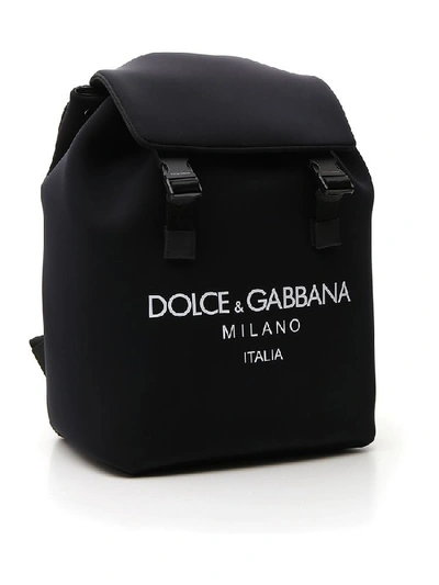 Shop Dolce & Gabbana Logo Foldover Backpack In Black