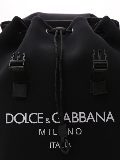 Shop Dolce & Gabbana Logo Foldover Backpack In Black