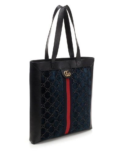 Shop Gucci Gg Web Stripe Tote Bag In Multi