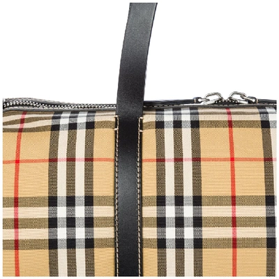 Shop Burberry Large Vintage Check Duffle Bag In Beige