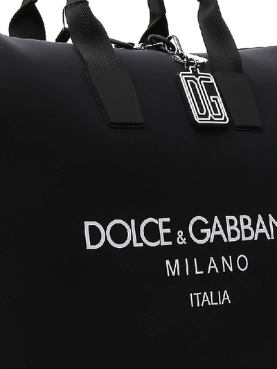 Shop Dolce & Gabbana Logo Print Tote Bag In Black