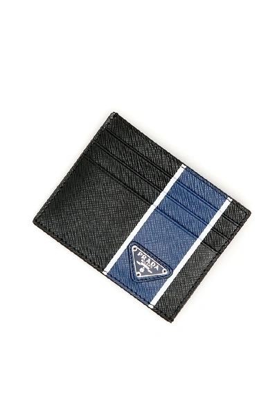 Shop Prada Logo Stripe Cardholder In Multi