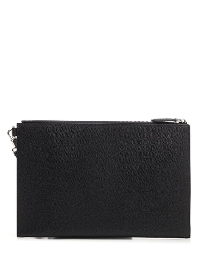 Shop Burberry Printed Zipped Clutch Bag In Black