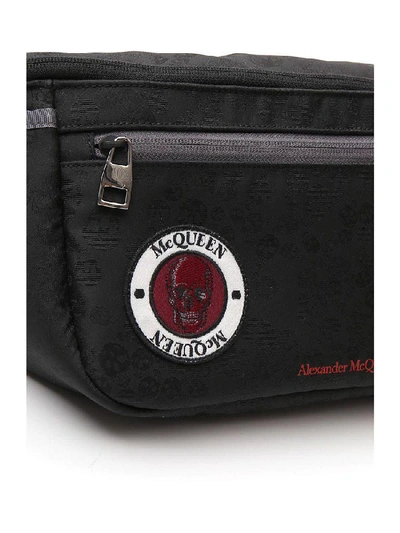 Shop Alexander Mcqueen Embellished Skull Belt Bag In Black