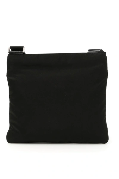 Shop Prada Logo Messenger Bag In Black