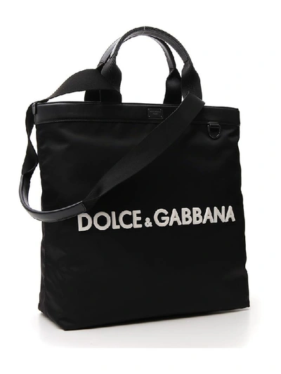 Shop Dolce & Gabbana Logo Tote Bag In Black