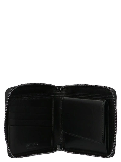 Shop Jimmy Choo Scott Star Studded Zipped Wallet In Black