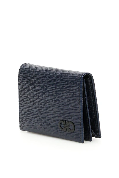 Shop Ferragamo Salvatore  Gancini Cardholder In Navy