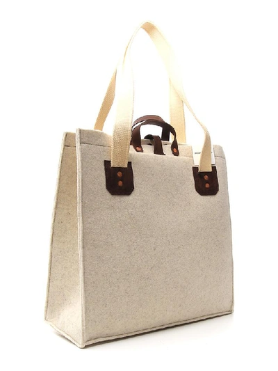 Shop Junya Watanabe Motif Printed Tote Bag In White