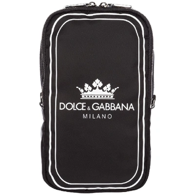 Shop Dolce & Gabbana Logo Print Crossbody Bag In Black