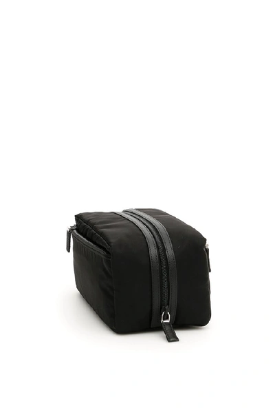 Shop Prada Logo Toiletry Bag In Black