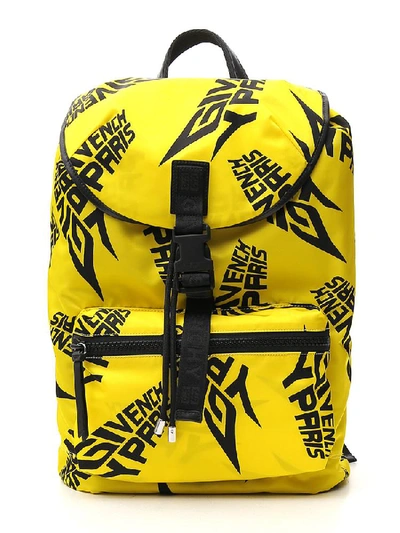 Shop Givenchy Logo Foldover Backpack In Yellow