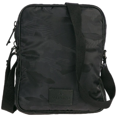 Shop Valentino Garavani Rockstud Camouflage Messenger Bag In Black