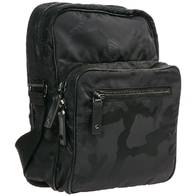 Shop Valentino Garavani Rockstud Camouflage Messenger Bag In Black