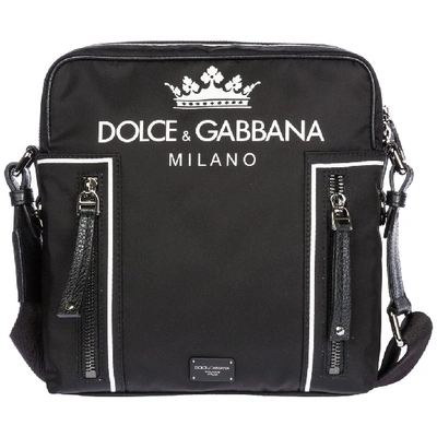 Shop Dolce & Gabbana Logo Print Crossbody Bag In Black