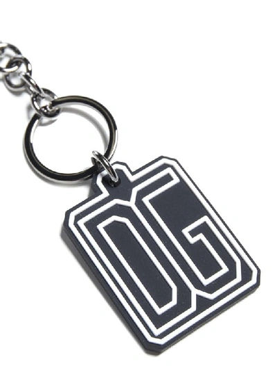 Shop Dolce & Gabbana Logo Keyring In Black