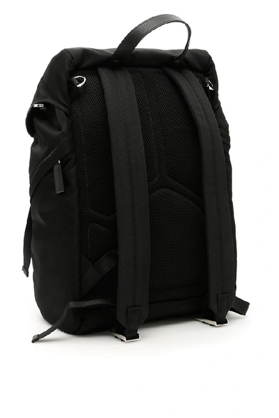 Shop Prada Front Pocket Backpack In Black
