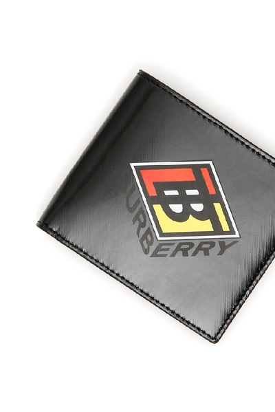 Shop Burberry Tb Logo Print Bifold Wallet In Black