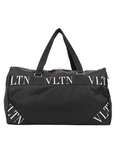 Shop Valentino Boston Vltn Logo Travel Bag In Black