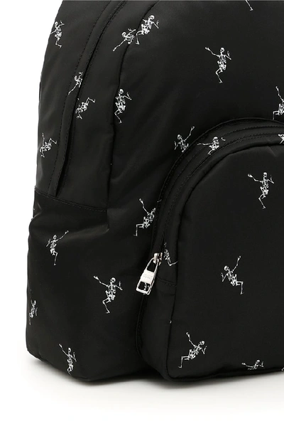 Shop Alexander Mcqueen Dancing Skeleton Print Backpack In Black